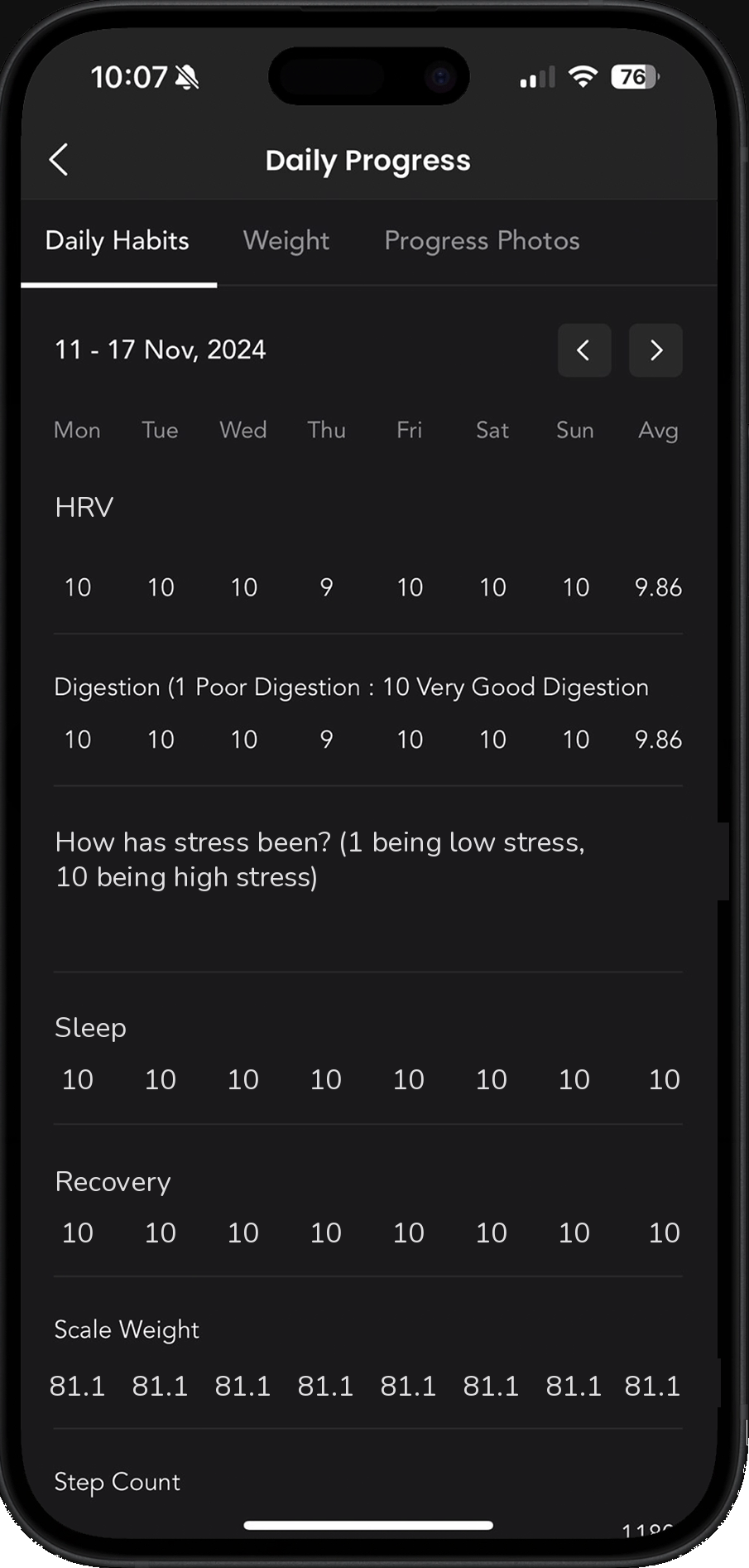 Daily check-in