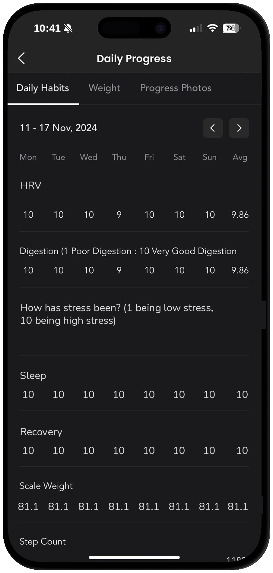 Daily check-in